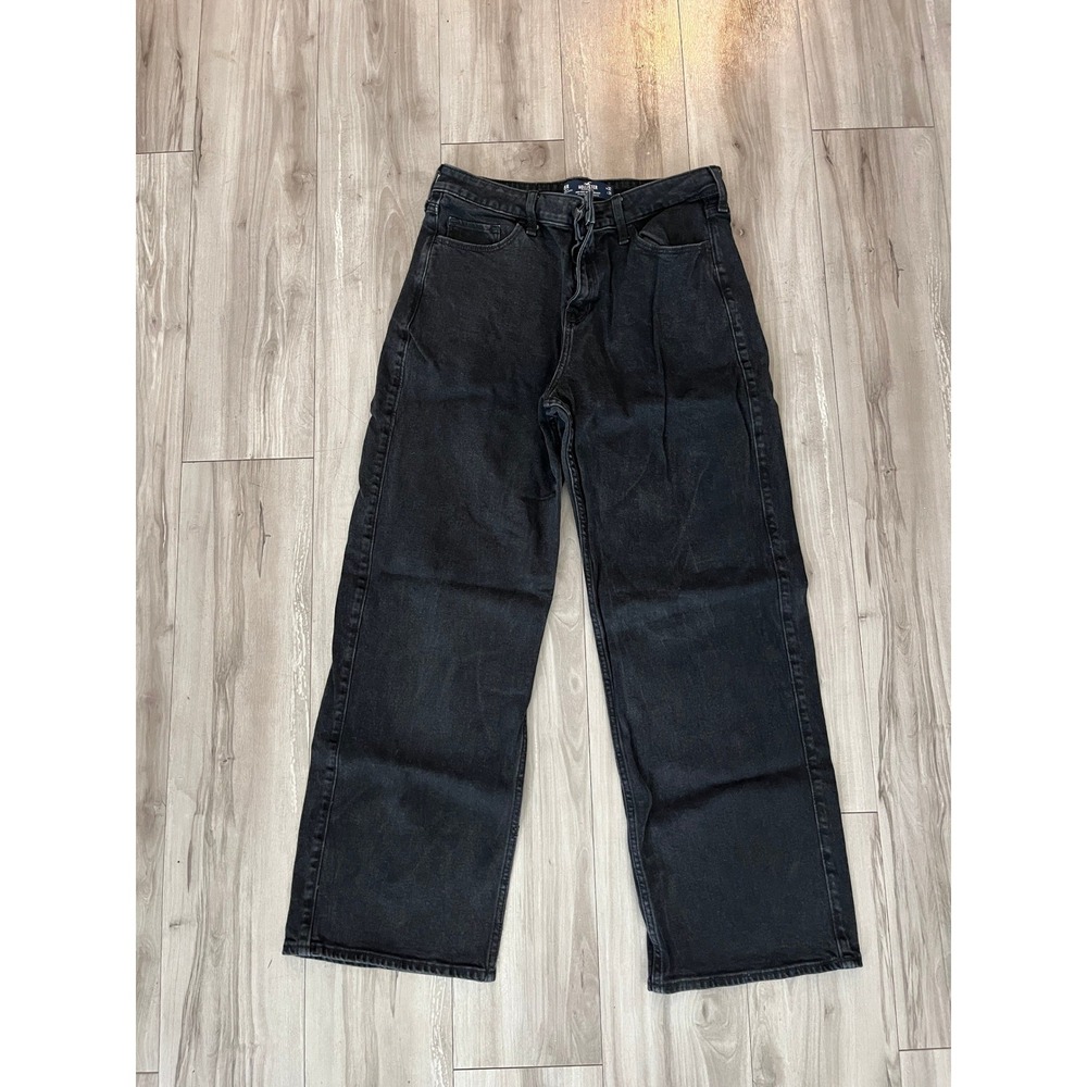 Hollister High-Rise Vintage Baggy Jeans Washed Black Size 15R W32 L31 Stretch